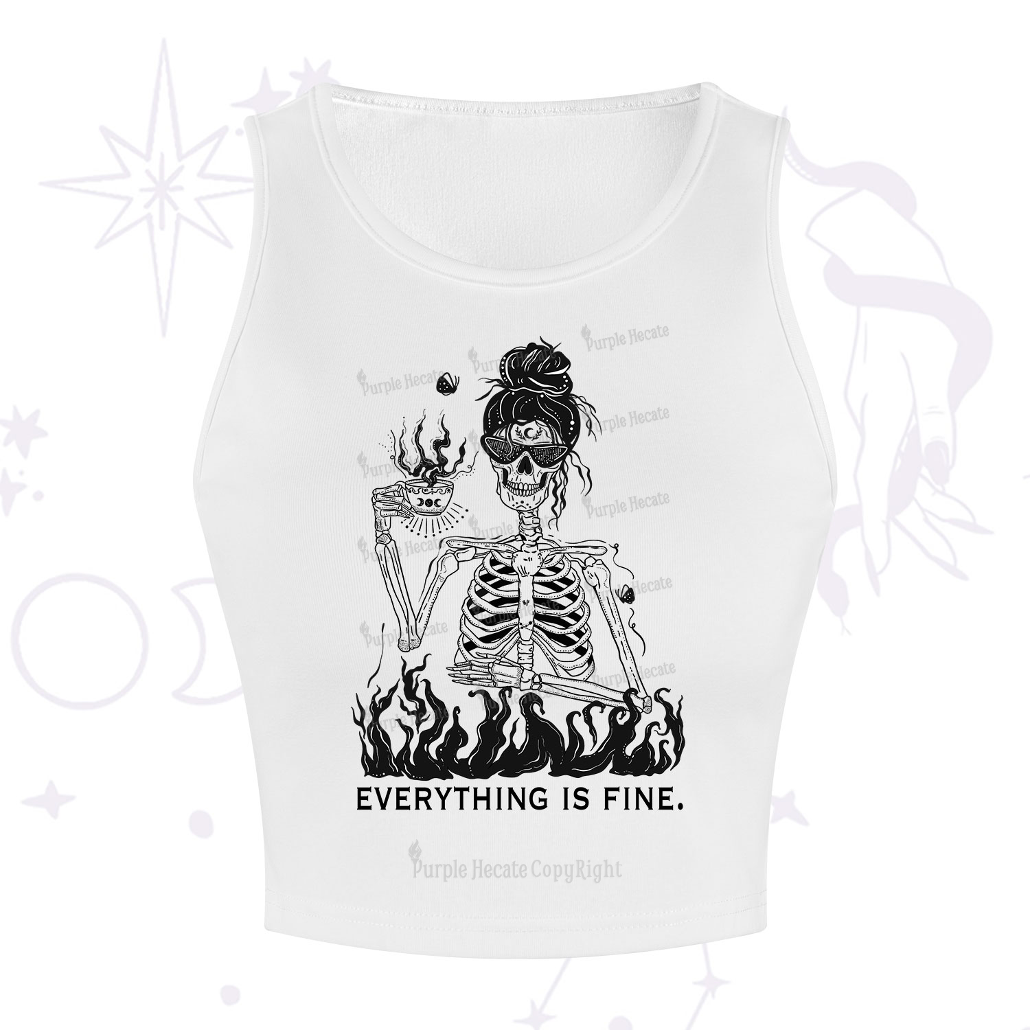 Purplehecate Everything Is Fine Crop Tank