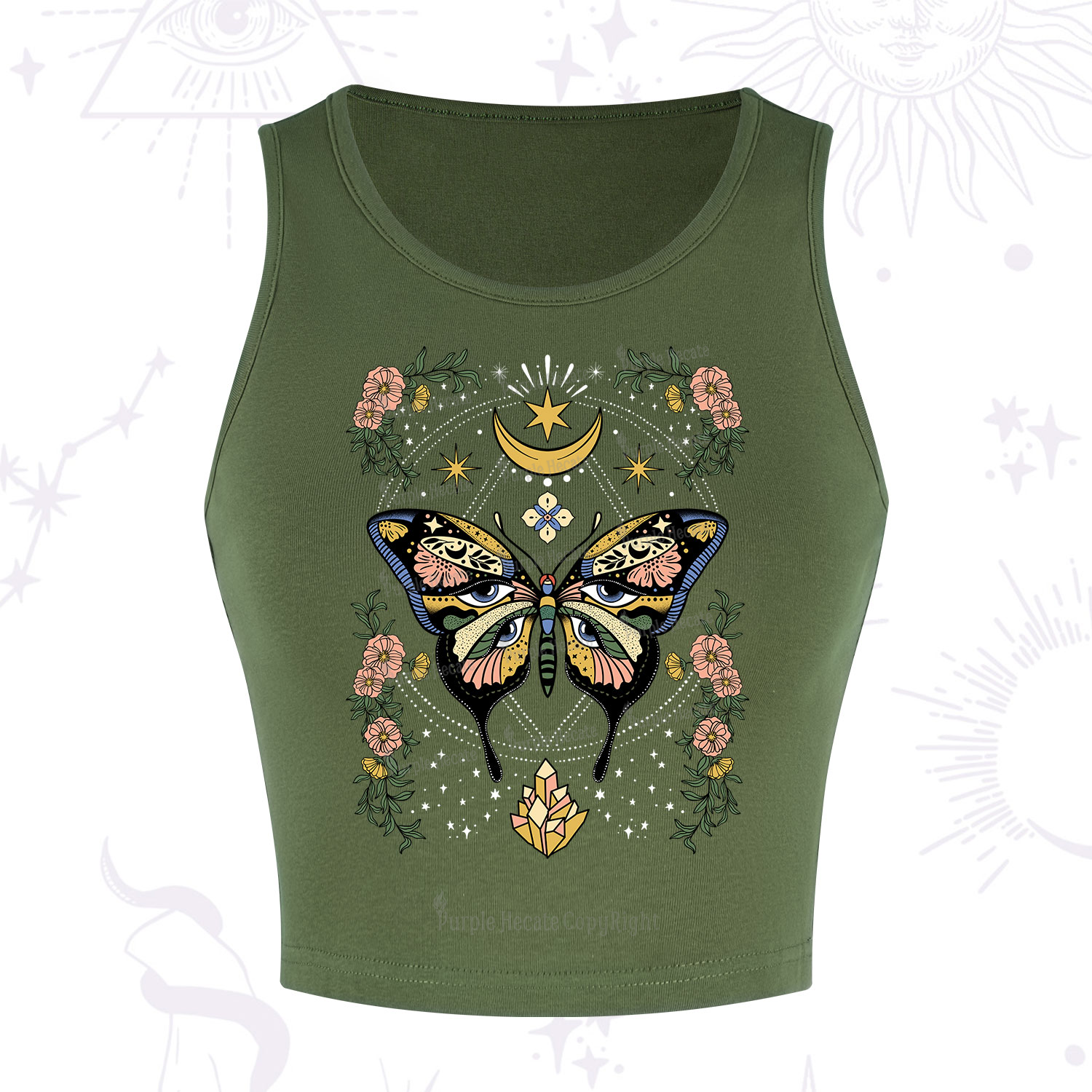 Purplehecate I Am Opening Crop Tank