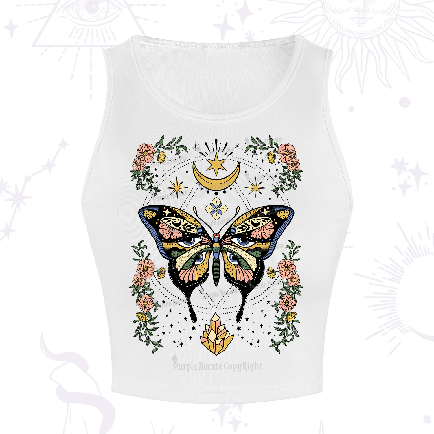 Purplehecate I Am Opening Crop Tank