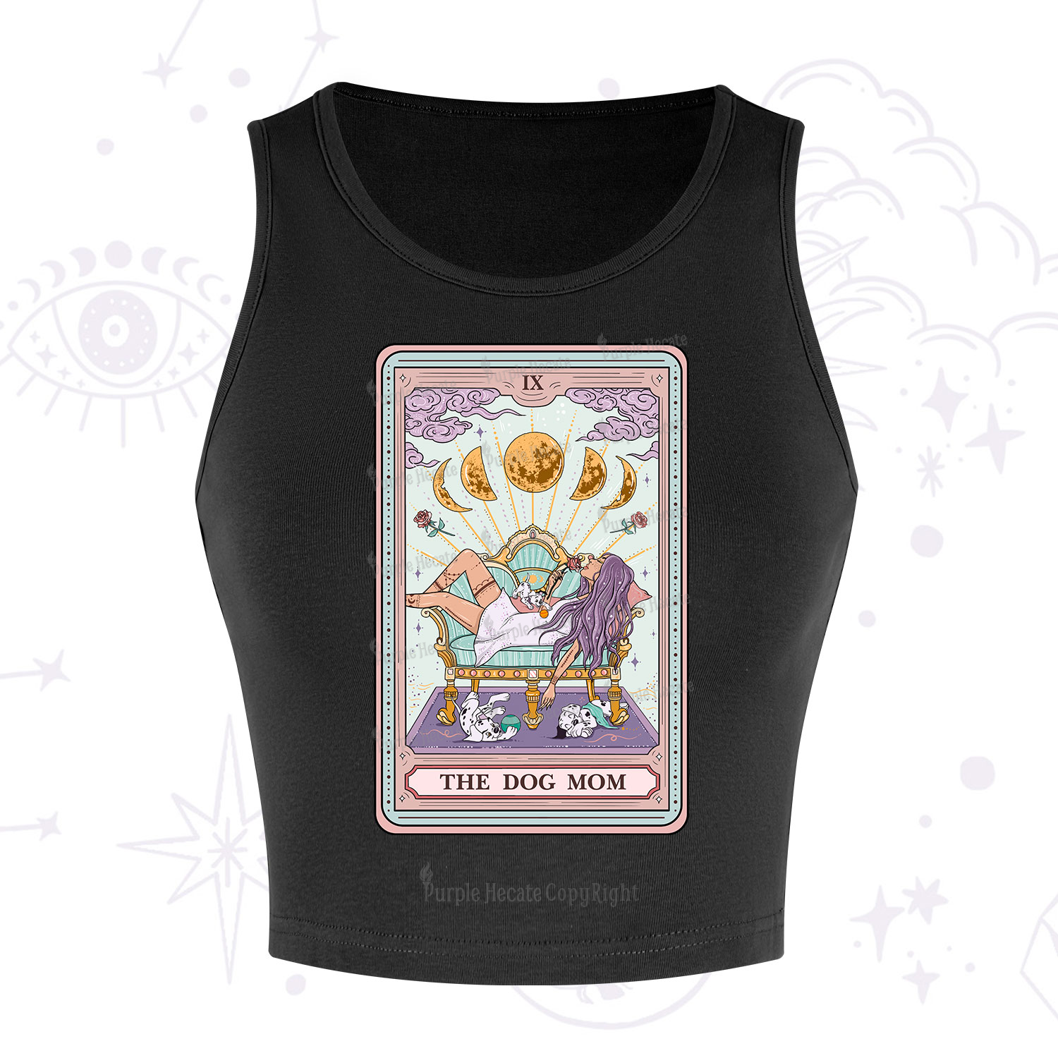 Purplehecate The Dog Mom Tarot Crop Tank