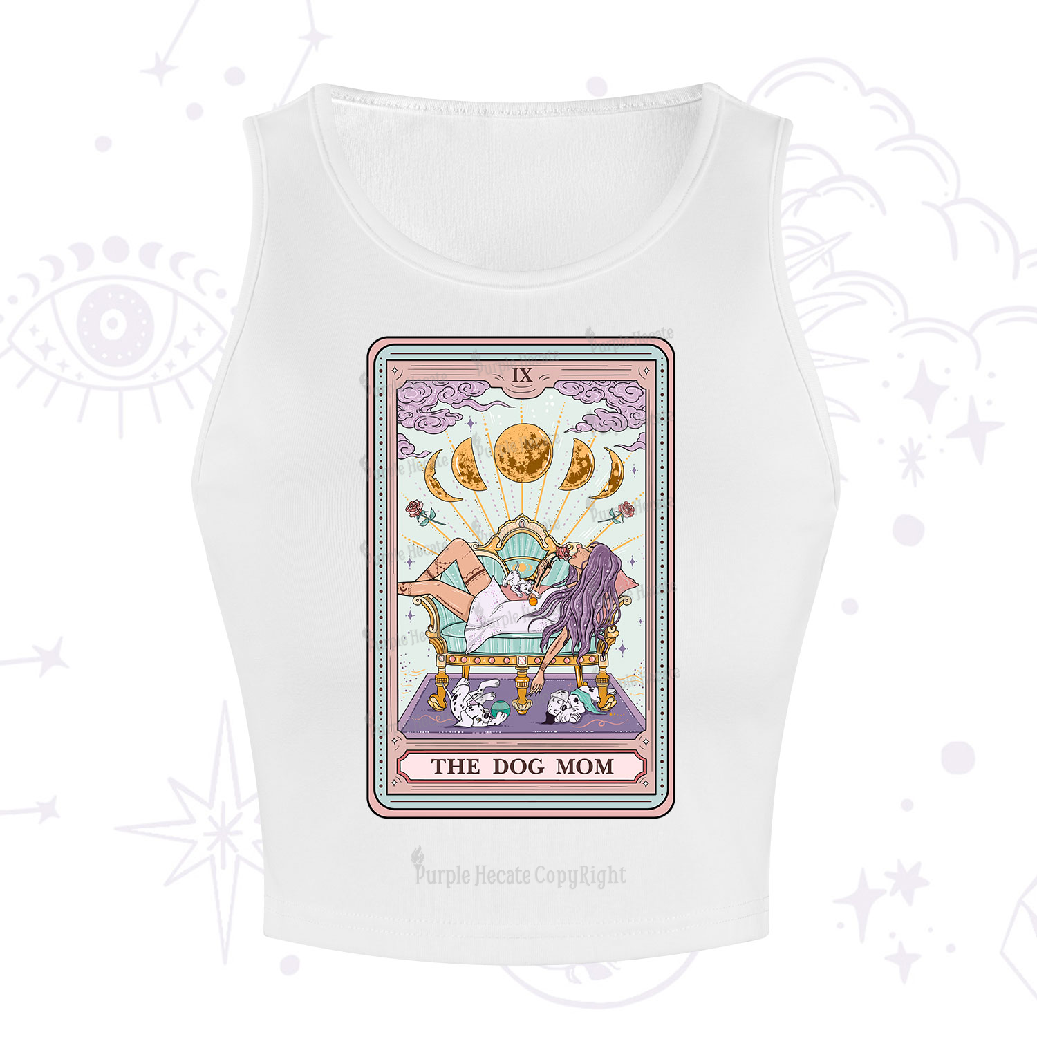 Purplehecate The Dog Mom Tarot Crop Tank