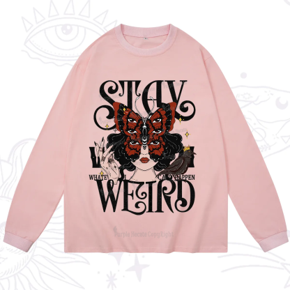 Purplehecate Stay Weird Gothic Butterfly Oracle Long Sleeve T-Shirt