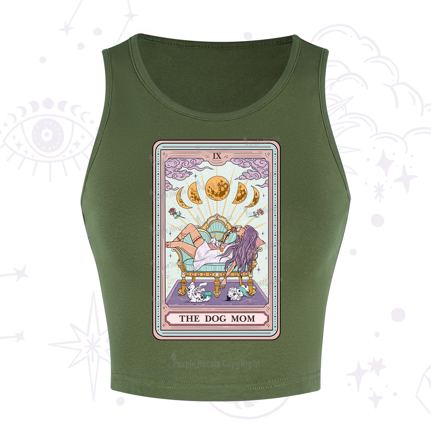 Purplehecate The Dog Mom Tarot Crop Tank