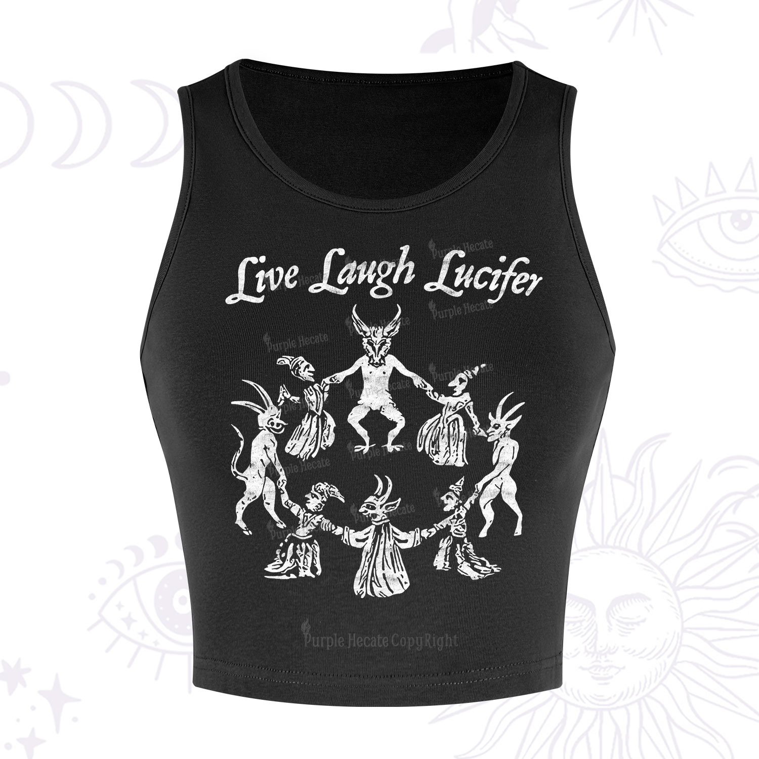 Purplehecate Live Laugh Lucifer Crop Tank