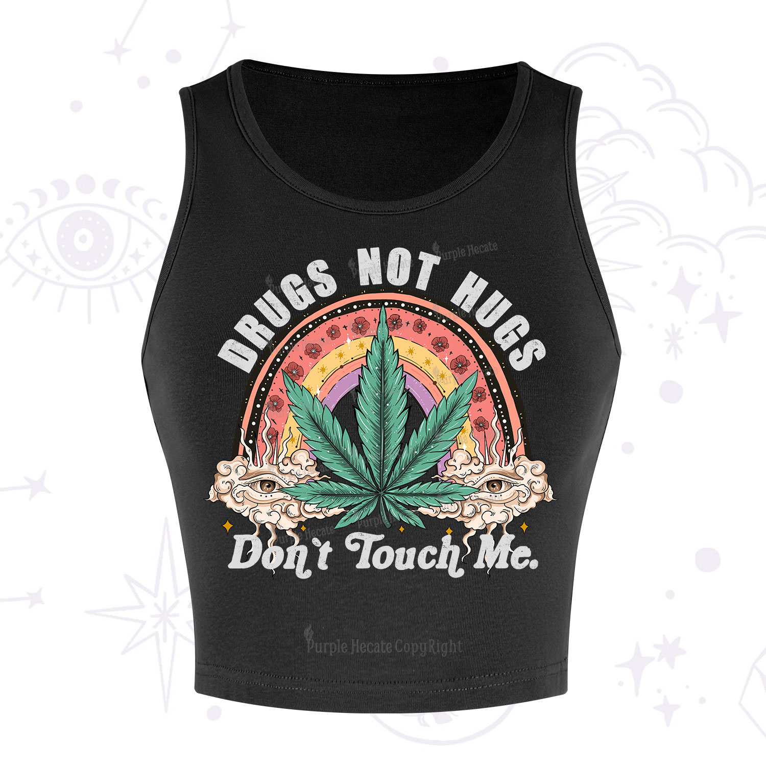 Purplehecate Drugs Not Hugs Crop Tank