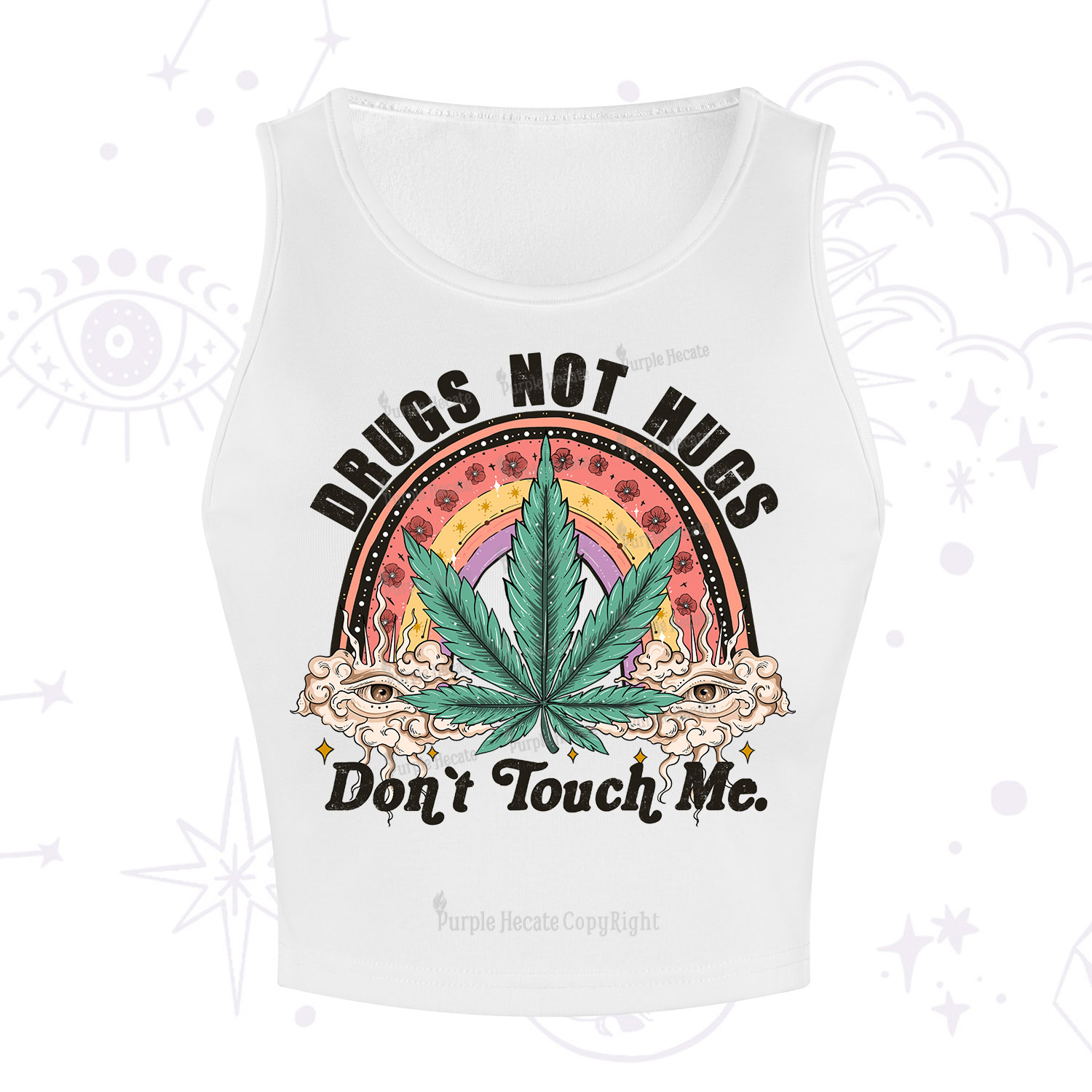 Purplehecate Drugs Not Hugs Crop Tank