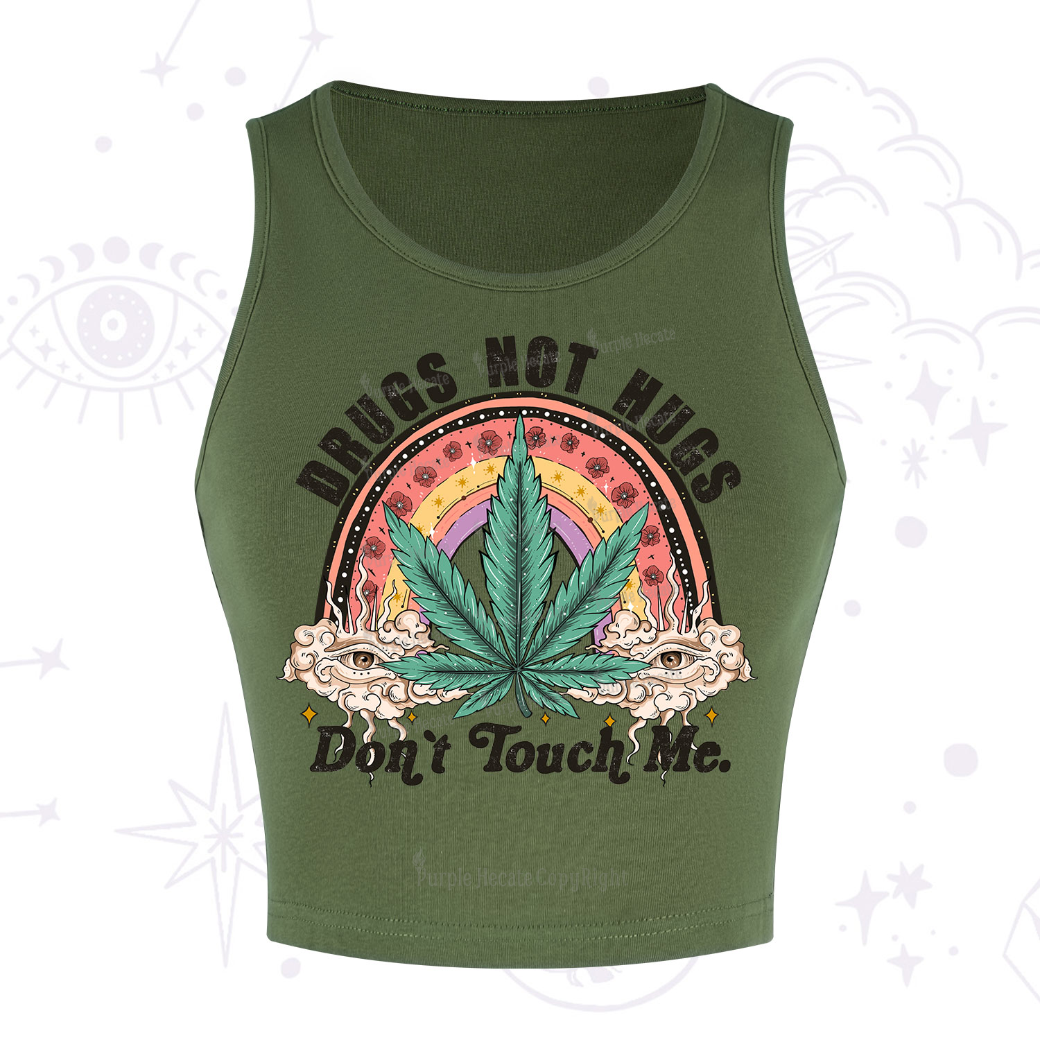 Purplehecate Drugs Not Hugs Crop Tank