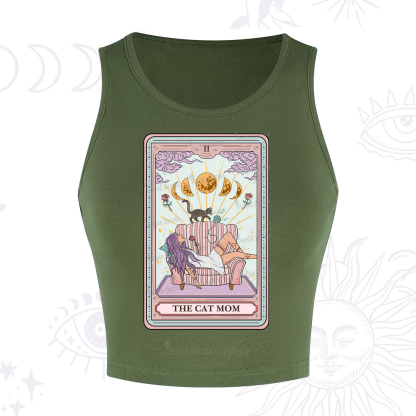 Purplehecate The Cat Mom Tarot Crop Tank