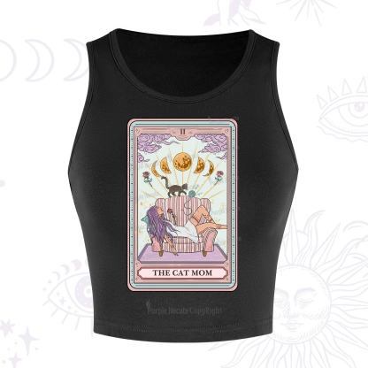 Purplehecate The Cat Mom Tarot Crop Tank