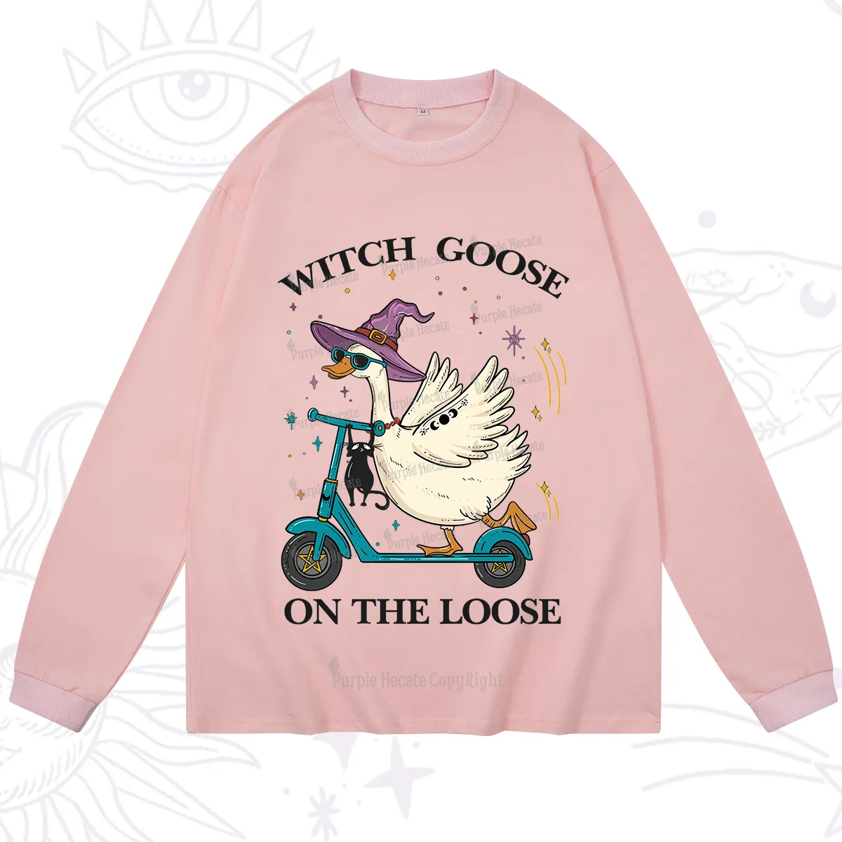Purplehecate Witch Goose On The Loose Long Sleeve T-Shirt