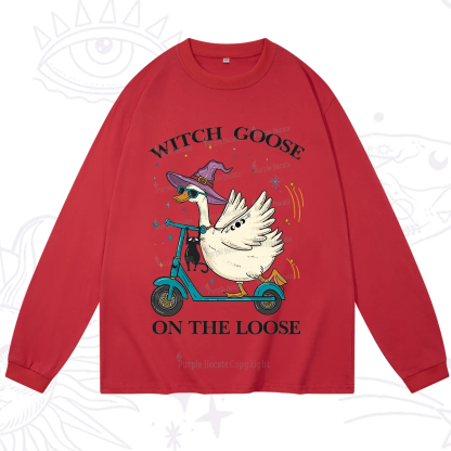 Purplehecate Witch Goose On The Loose Long Sleeve T-Shirt
