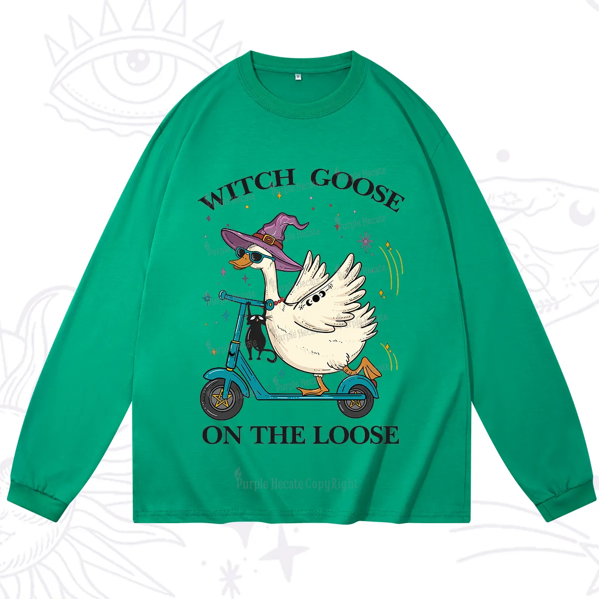 Purplehecate Witch Goose On The Loose Long Sleeve T-Shirt