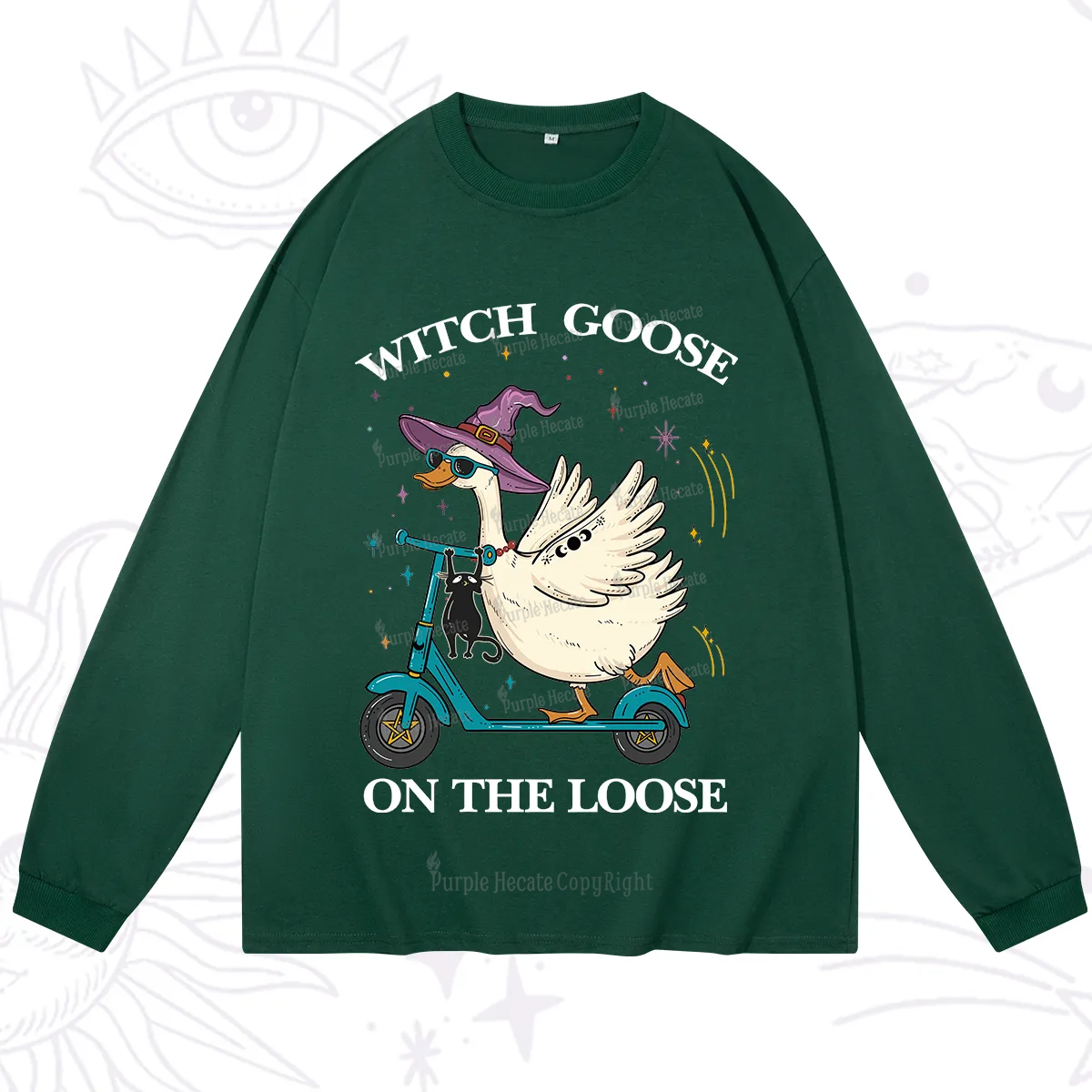 Purplehecate Witch Goose On The Loose Long Sleeve T-Shirt