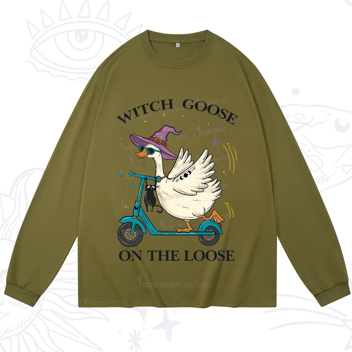 Purplehecate Witch Goose On The Loose Long Sleeve T-Shirt