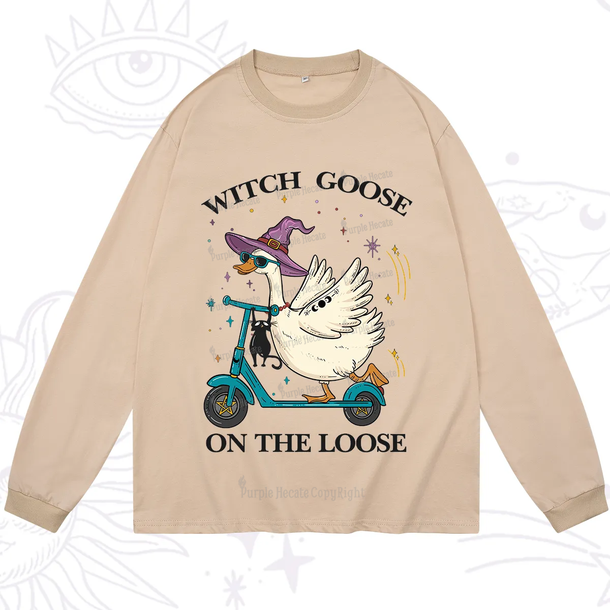 Purplehecate Witch Goose On The Loose Long Sleeve T-Shirt