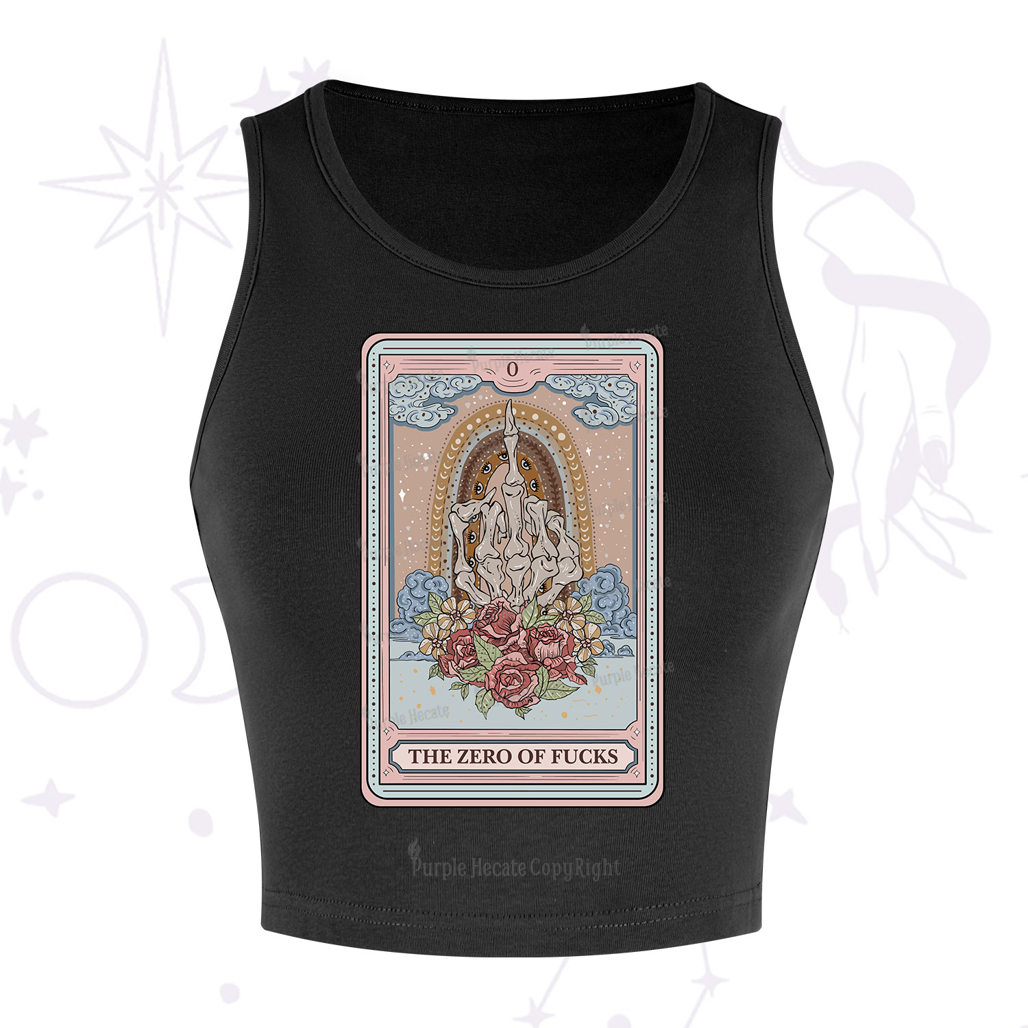 Purplehecate The Zero Of Fucks Tarot Crop Tank