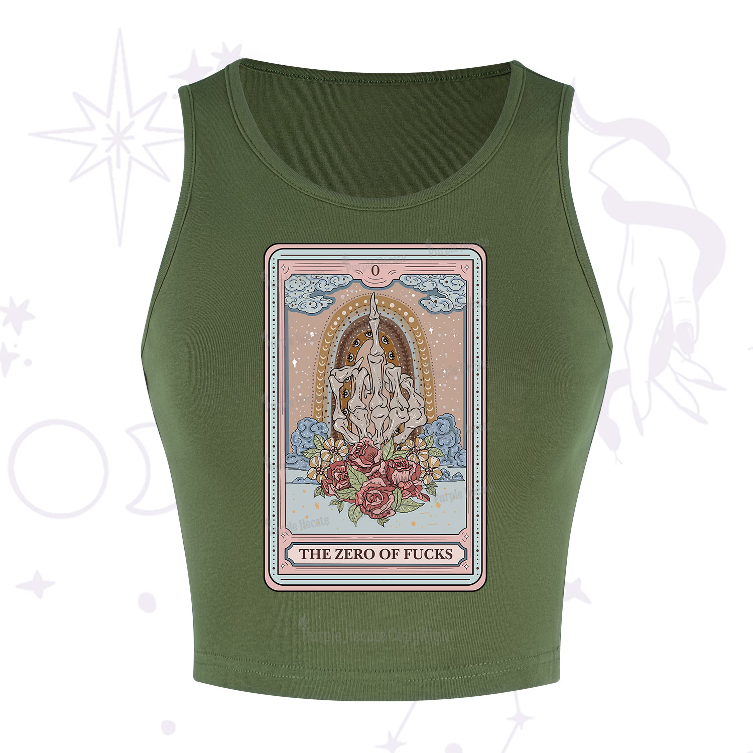 Purplehecate The Zero Of Fucks Tarot Crop Tank