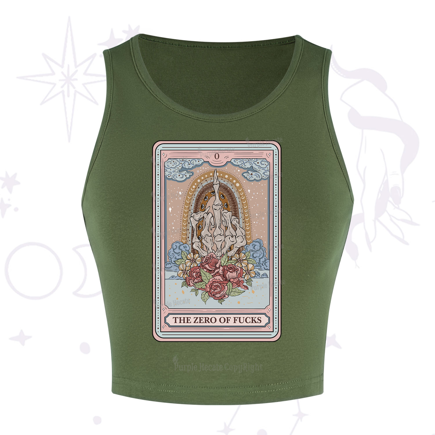 Purplehecate The Zero Of Fucks Tarot Crop Tank