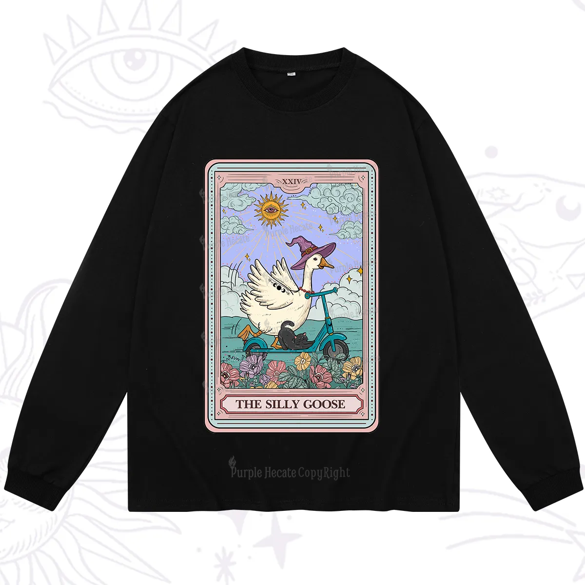 Purplehecate The Silly Goose Tarot Card Long Sleeve T-Shirt
