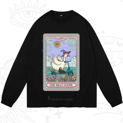 Purplehecate The Silly Goose Tarot Card Long Sleeve T-Shirt