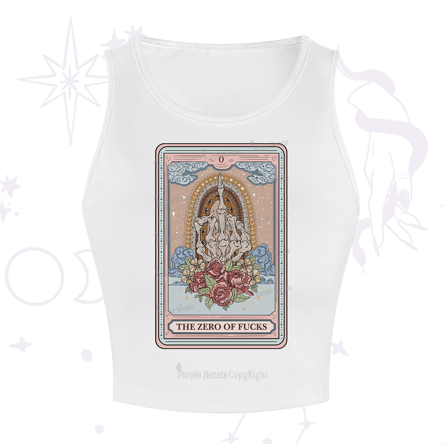 Purplehecate The Zero Of Fucks Tarot Crop Tank