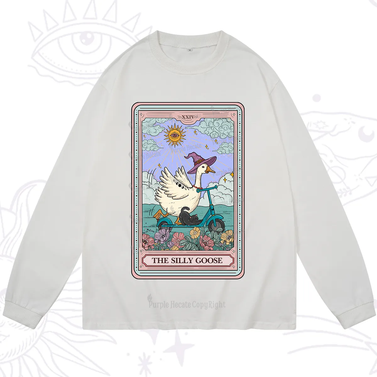 Purplehecate The Silly Goose Tarot Card Long Sleeve T-Shirt