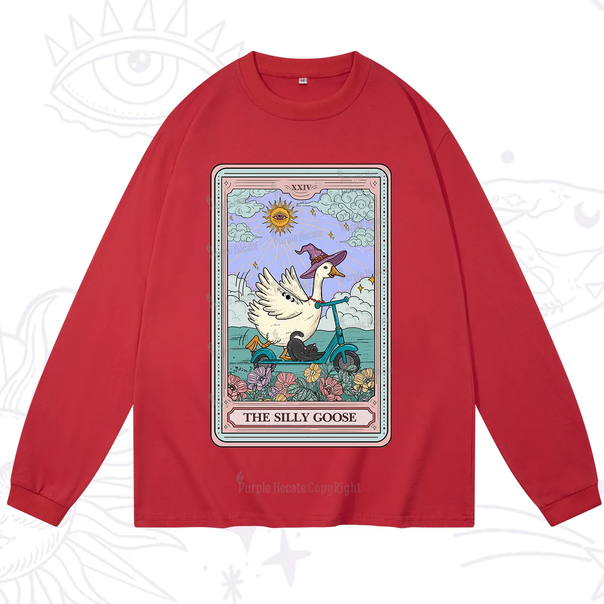 Purplehecate The Silly Goose Tarot Card Long Sleeve T-Shirt