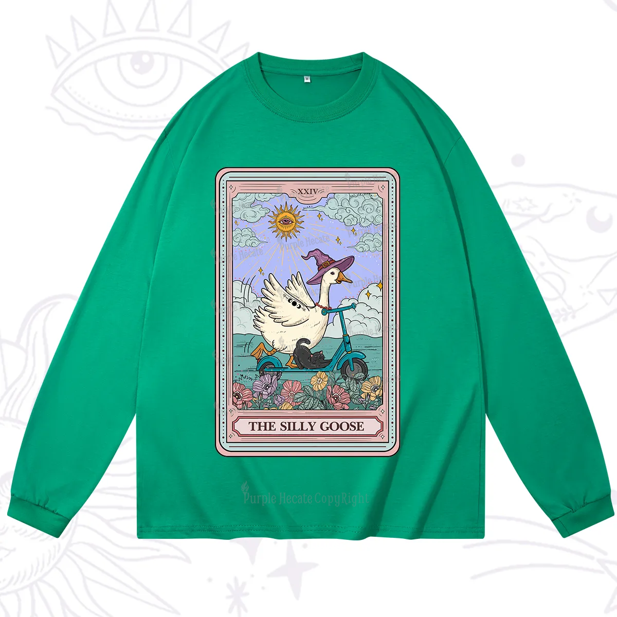 Purplehecate The Silly Goose Tarot Card Long Sleeve T-Shirt