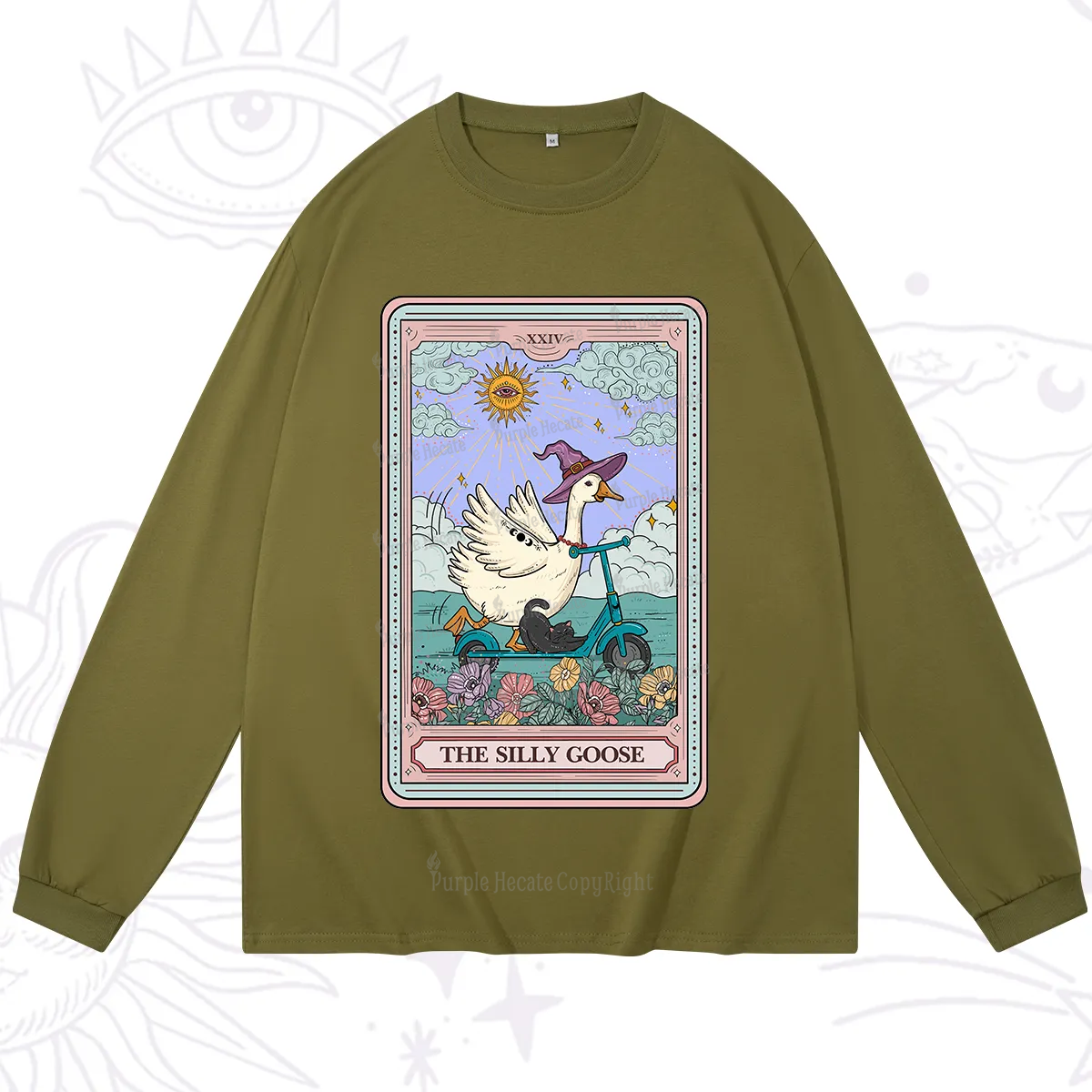 Purplehecate The Silly Goose Tarot Card Long Sleeve T-Shirt