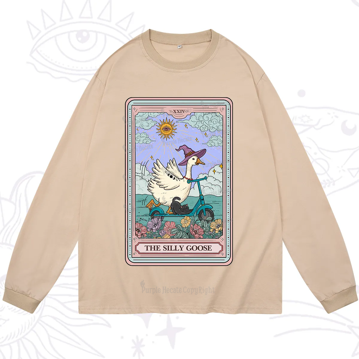 Purplehecate The Silly Goose Tarot Card Long Sleeve T-Shirt