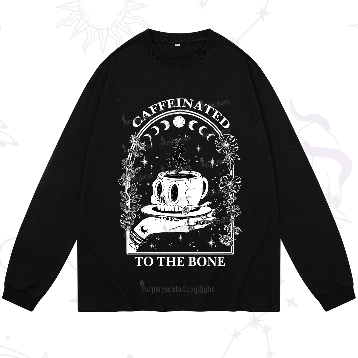 Purplehecate Caffeinated To The Bone Long Sleeve T-Shirt