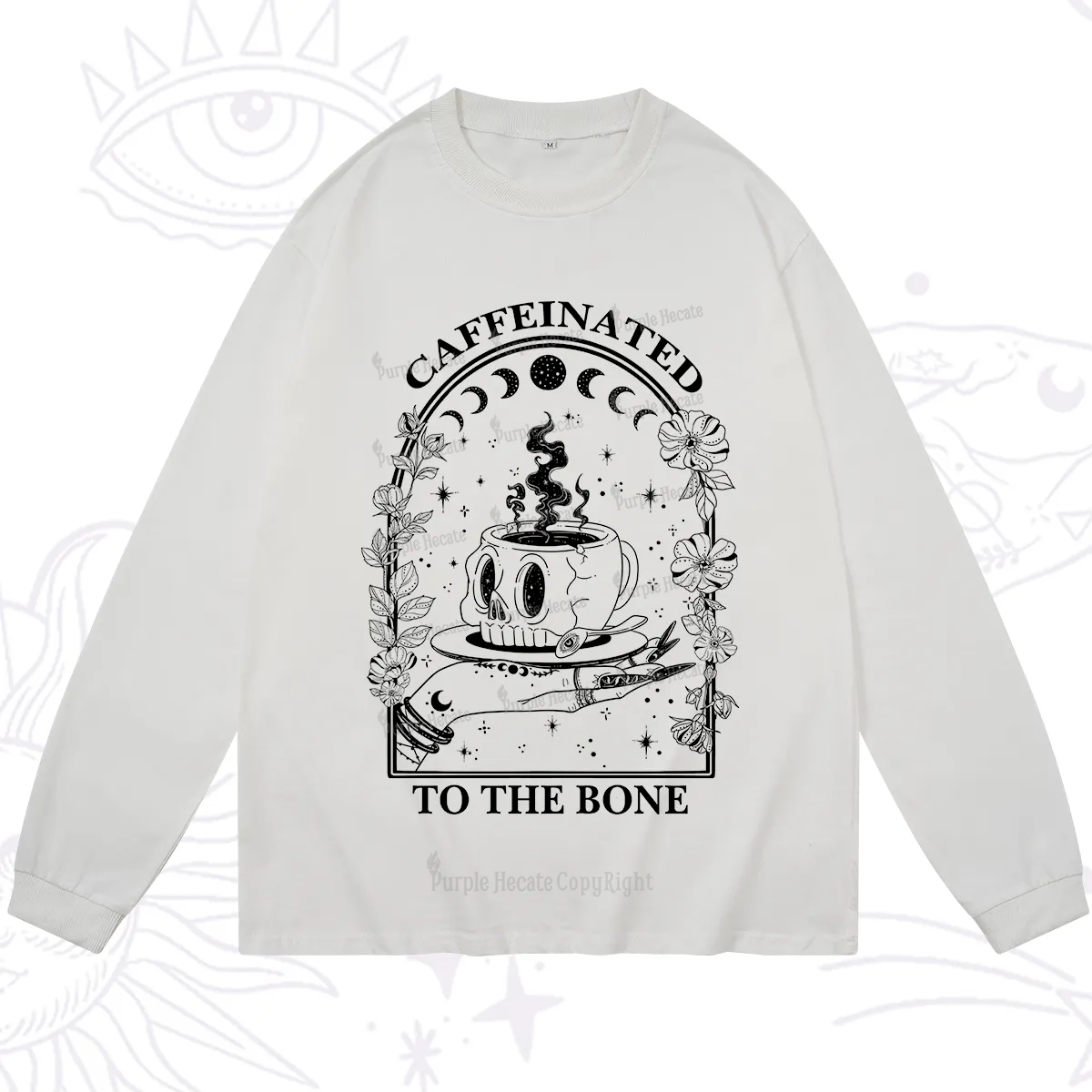 Purplehecate Caffeinated To The Bone Long Sleeve T-Shirt