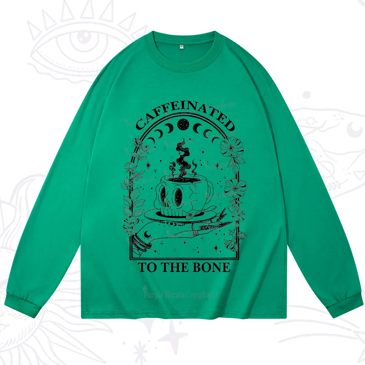 Purplehecate Caffeinated To The Bone Long Sleeve T-Shirt