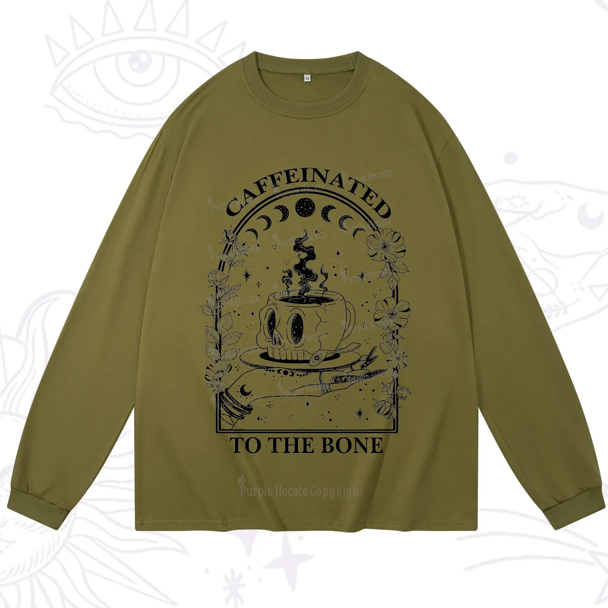 Purplehecate Caffeinated To The Bone Long Sleeve T-Shirt