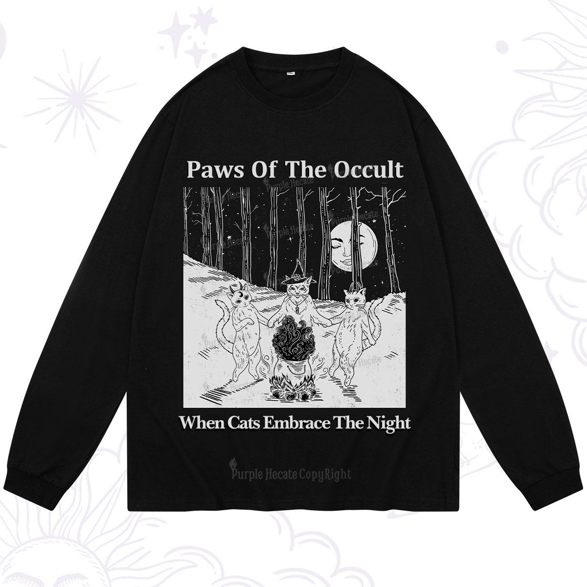 Purplehecate Witchy Cats Long Sleeve T-Shirt
