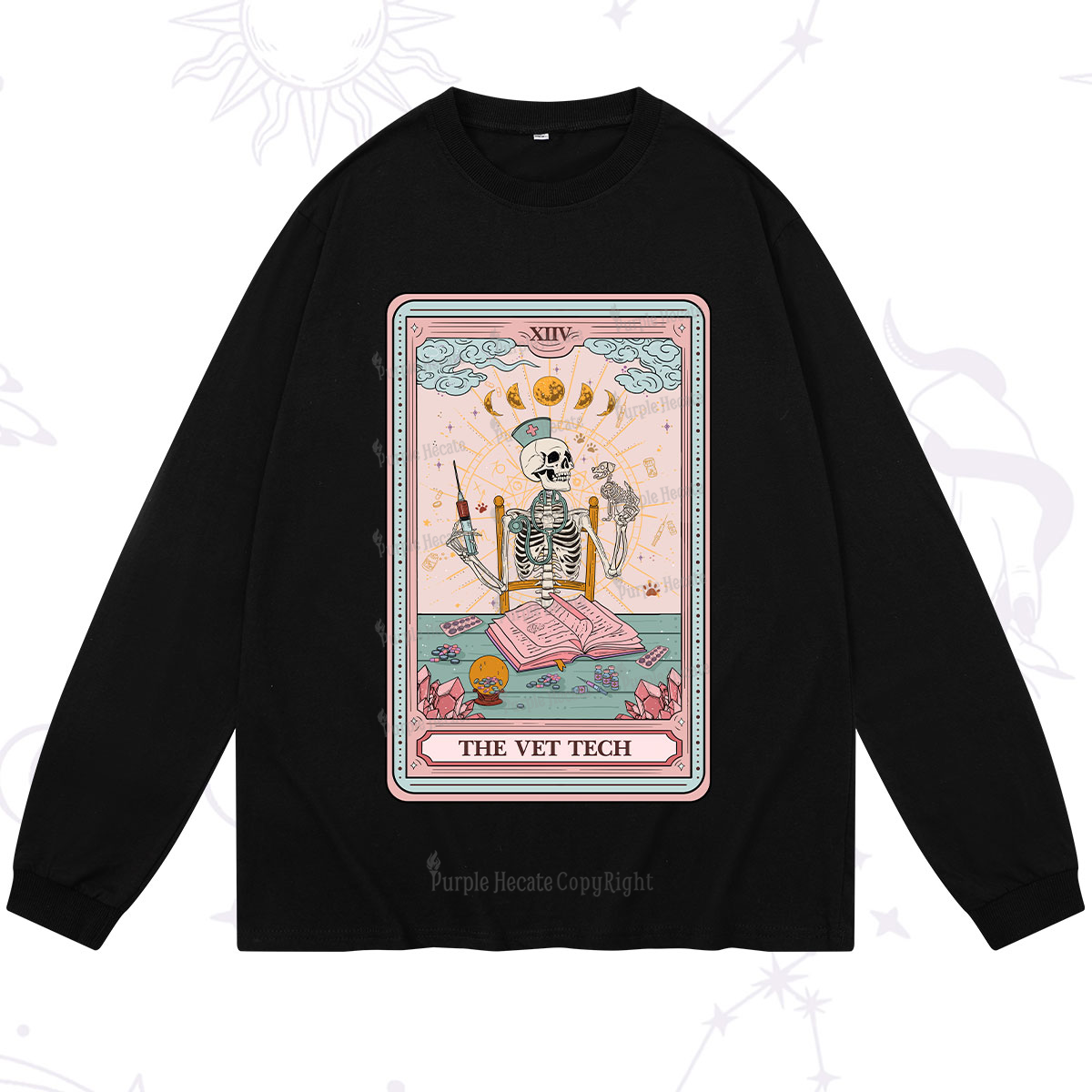 Purplehecate The Vet Tech Tarot Card Long Sleeve T-Shirt