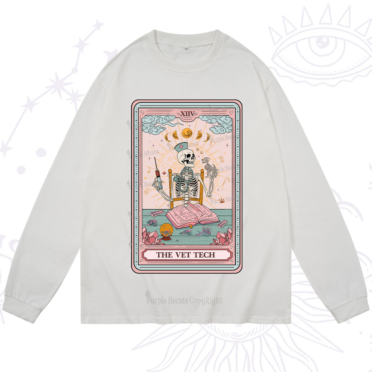 Purplehecate The Vet Tech Tarot Card Long Sleeve T-Shirt