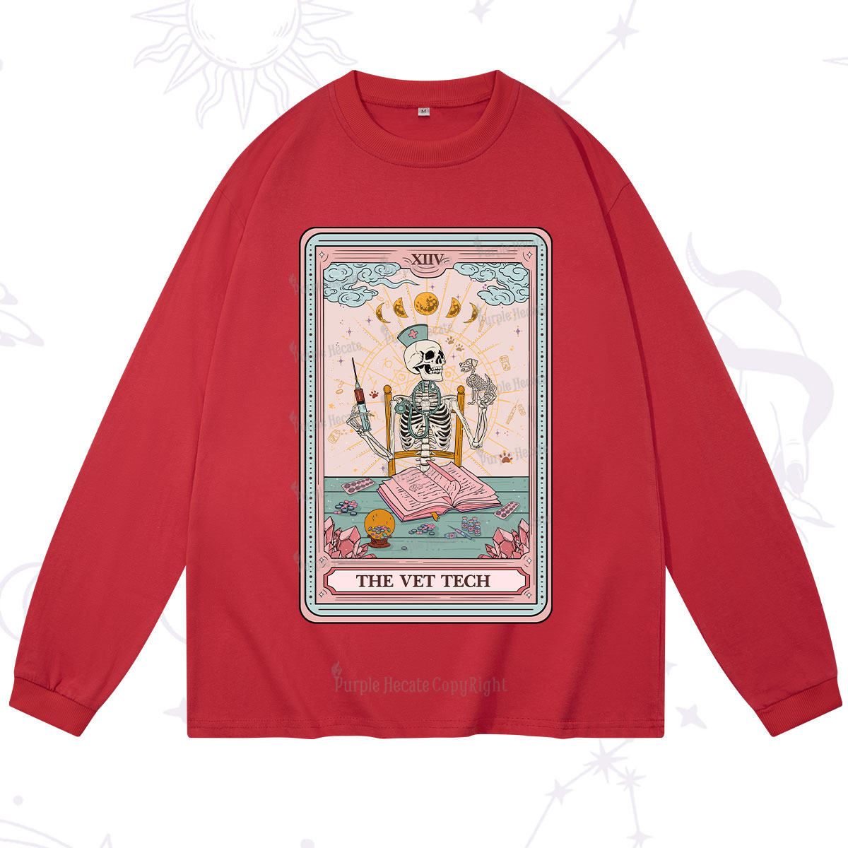 Purplehecate The Vet Tech Tarot Card Long Sleeve T-Shirt