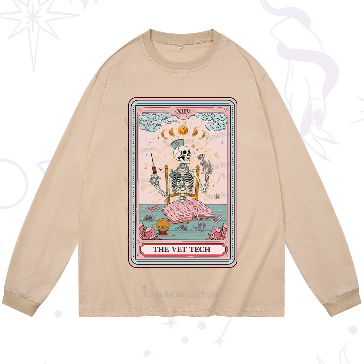 Purplehecate The Vet Tech Tarot Card Long Sleeve T-Shirt
