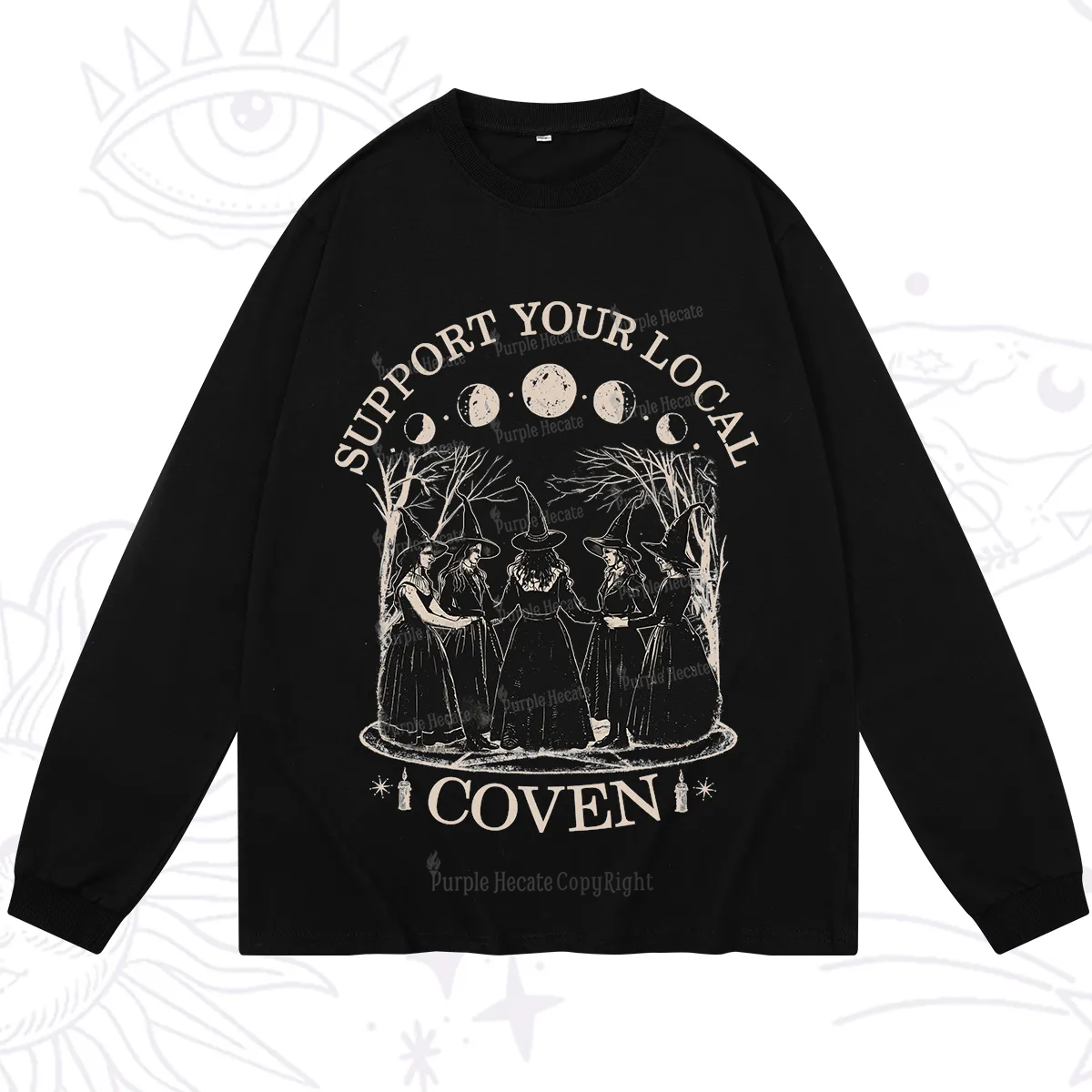 Purplehecate Support Your Local Coven Long Sleeve T-Shirt