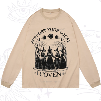 Purplehecate Support Your Local Coven Long Sleeve T-Shirt