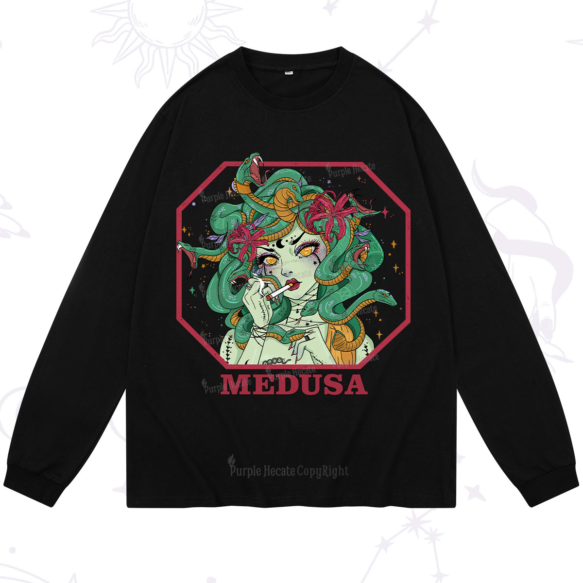 Purplehecate The Greek Goddess Medusa Long Sleeve T-Shirt