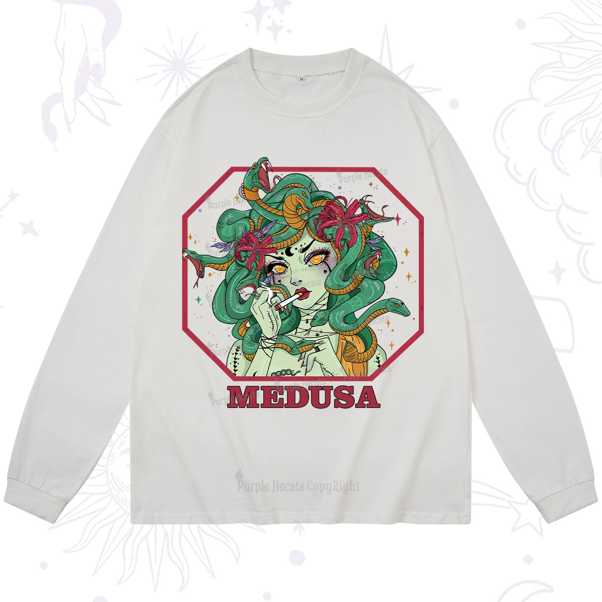 Purplehecate The Greek Goddess Medusa Long Sleeve T-Shirt