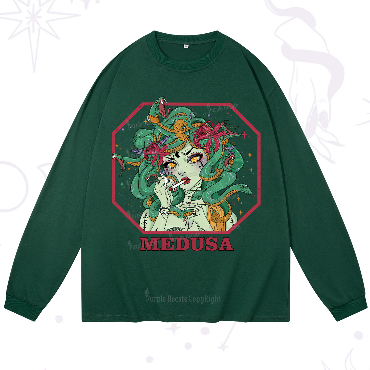 Purplehecate The Greek Goddess Medusa Long Sleeve T-Shirt
