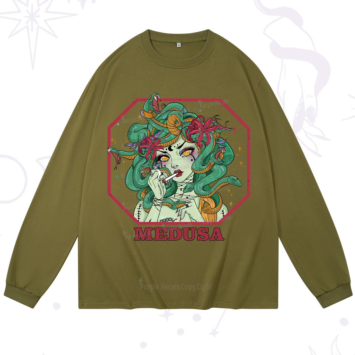 Purplehecate The Greek Goddess Medusa Long Sleeve T-Shirt