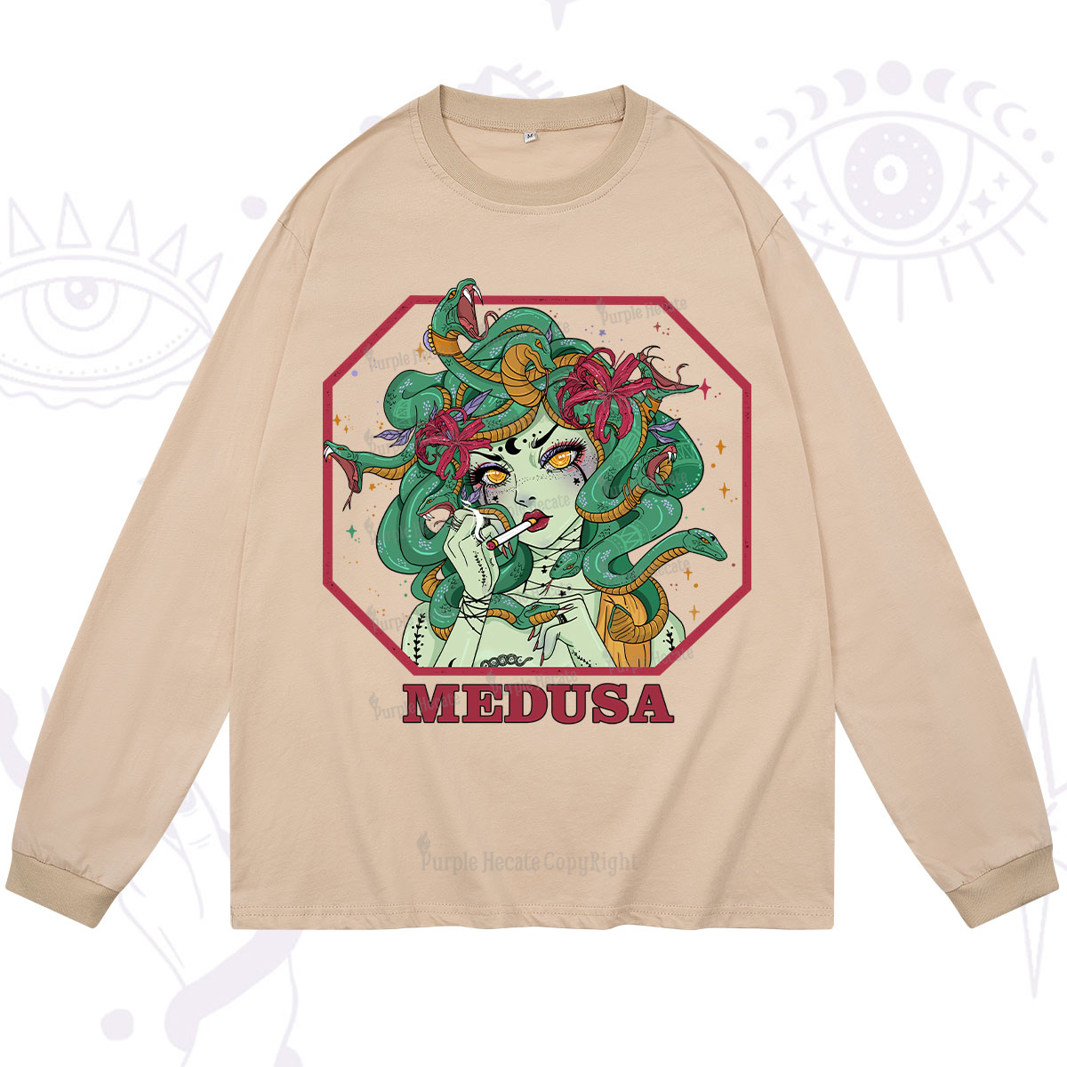 Purplehecate The Greek Goddess Medusa Long Sleeve T-Shirt