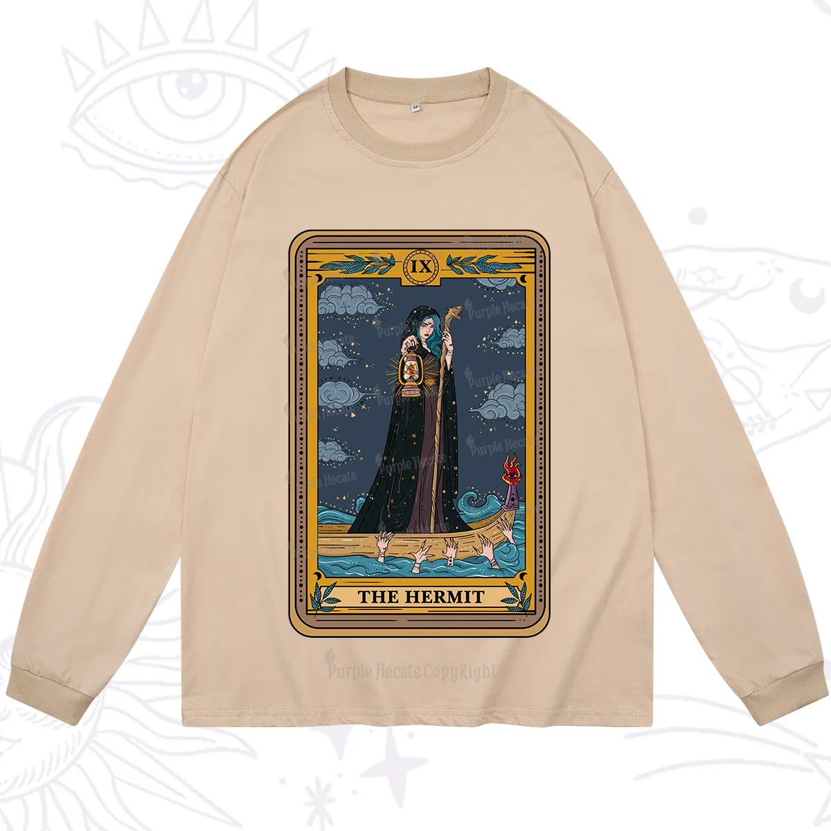 Purplehecate The Hermit Goddess Tarot Long Sleeve T-Shirt