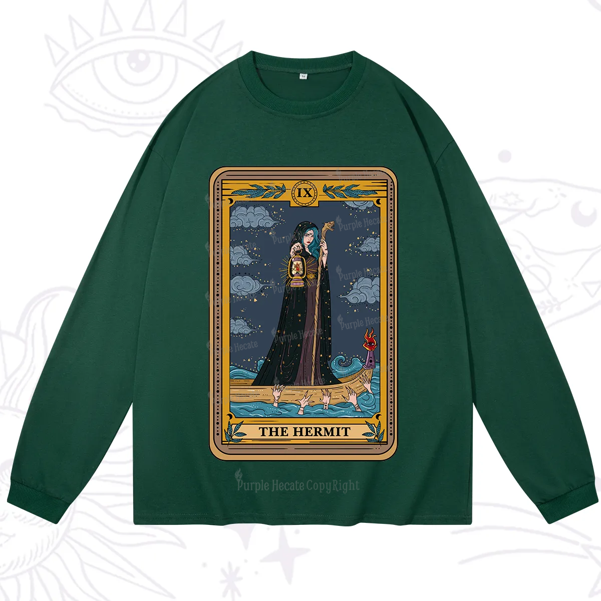 Purplehecate The Hermit Goddess Tarot Long Sleeve T-Shirt