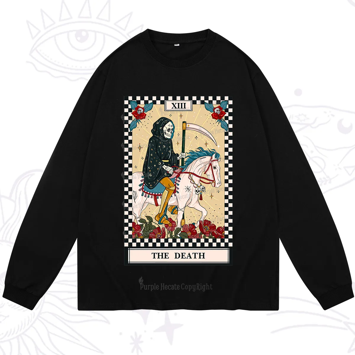 Purplehecate The Death Tarot Skeleton Long Sleeve T-Shirt