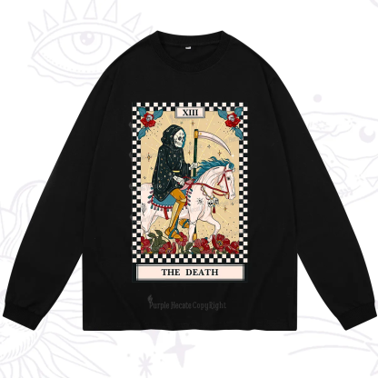Purplehecate The Death Tarot Skeleton Long Sleeve T-Shirt